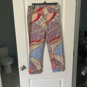 New York & Company Multicolored Stretch Capri Pants